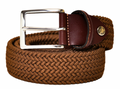 Woven Stretch Belt Solid Mocha Brown