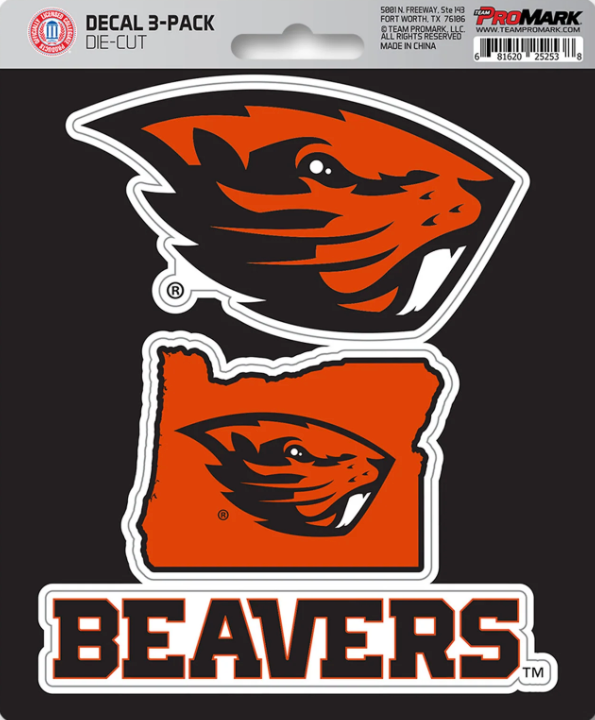 NCAA Official Team Sticker Mats - Set of 3 Stickers