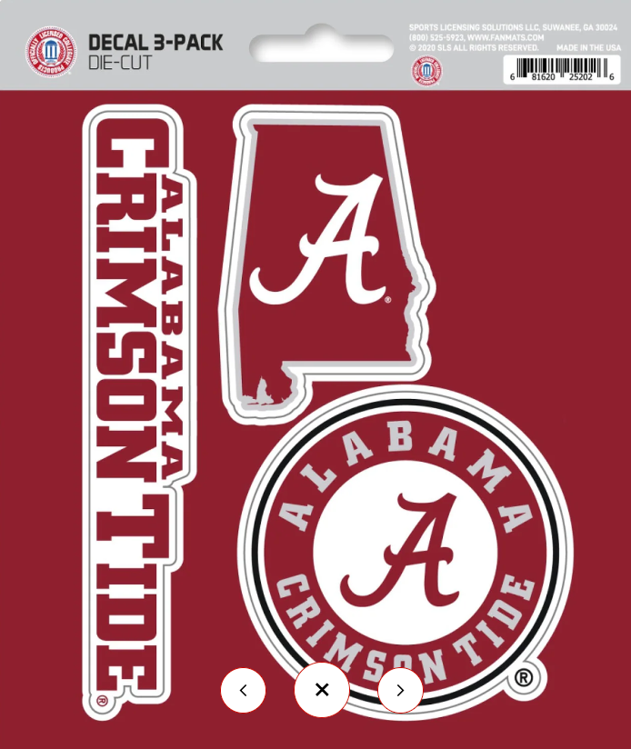 NCAA Official Team Sticker Mats - Set of 3 Stickers