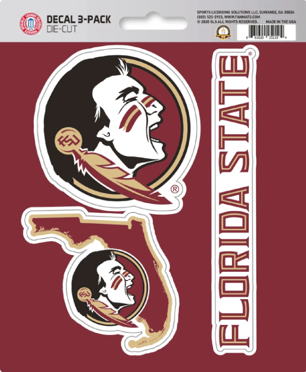NCAA Official Team Sticker Mats - Set of 3 Stickers