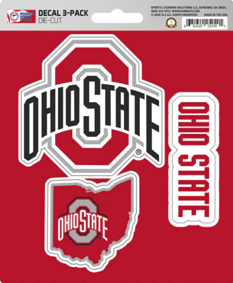 NCAA Official Team Sticker Mats - Set of 3 Stickers