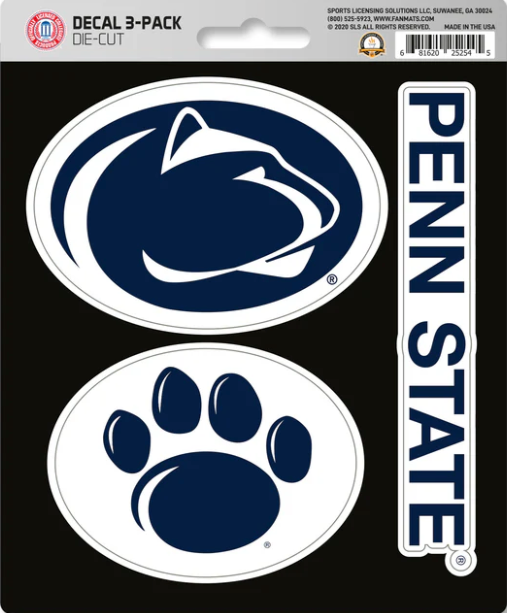 NCAA Official Team Sticker Mats - Set of 3 Stickers
