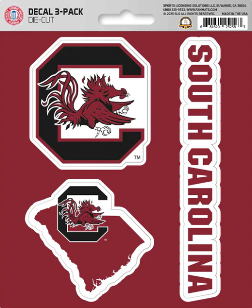 NCAA Official Team Sticker Mats - Set of 3 Stickers