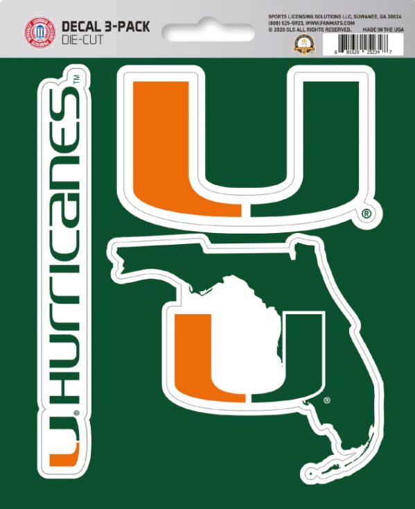 NCAA Official Team Sticker Mats - Set of 3 Stickers