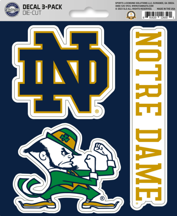 NCAA Official Team Sticker Mats - Set of 3 Stickers