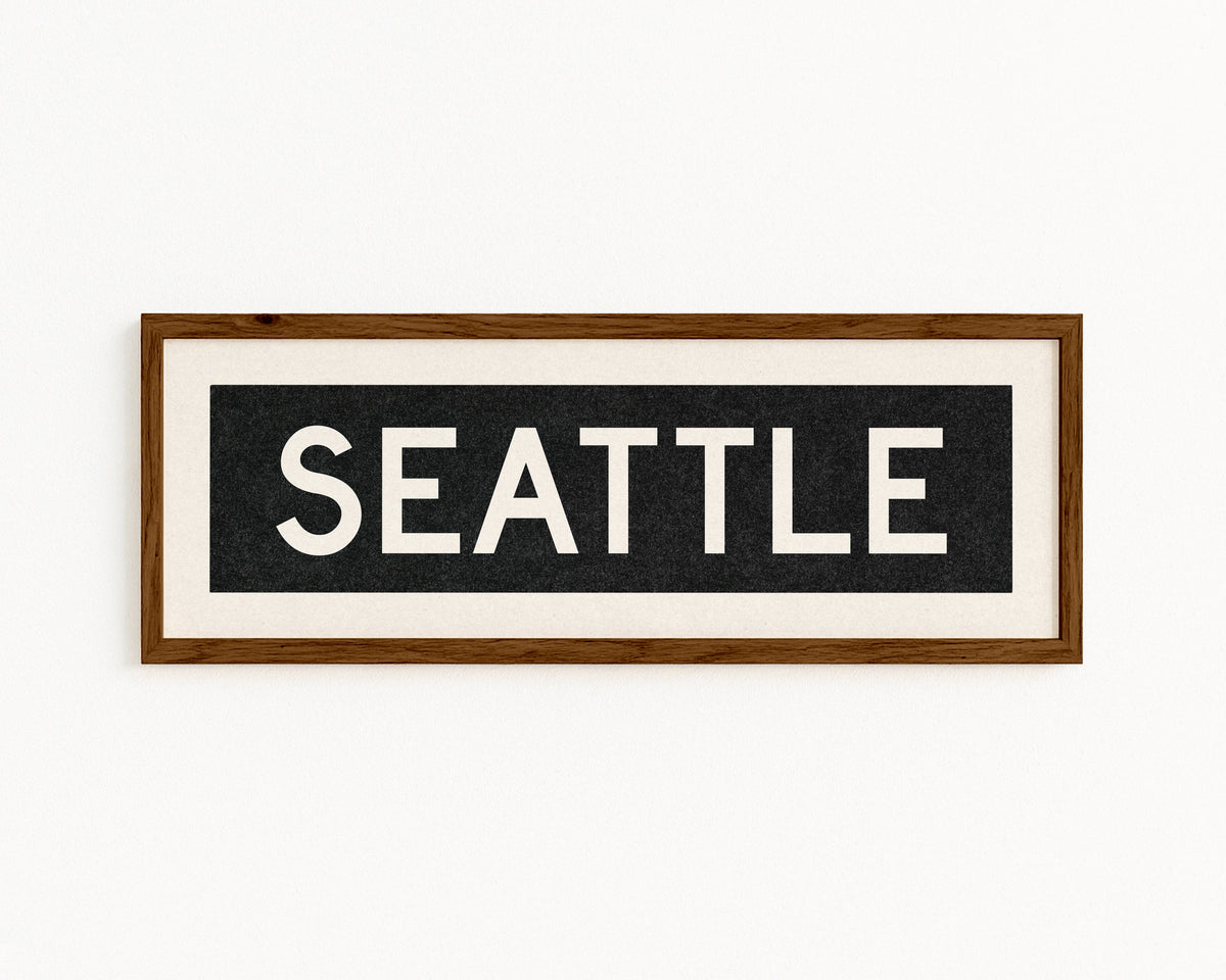 Framed Seattle Washington Bus Scroll