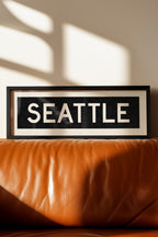 Framed Seattle Washington Bus Scroll