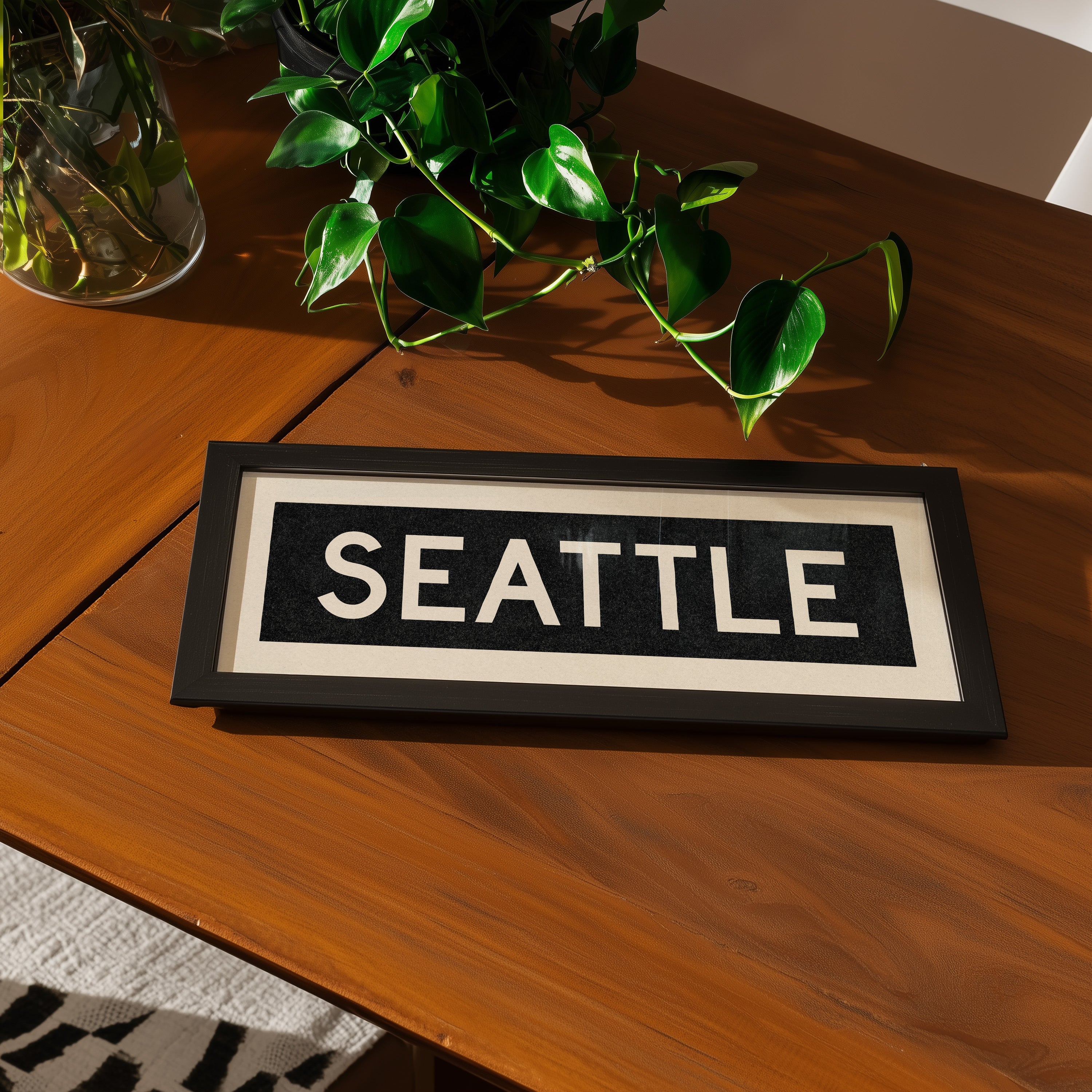 Framed Seattle Washington Bus Scroll