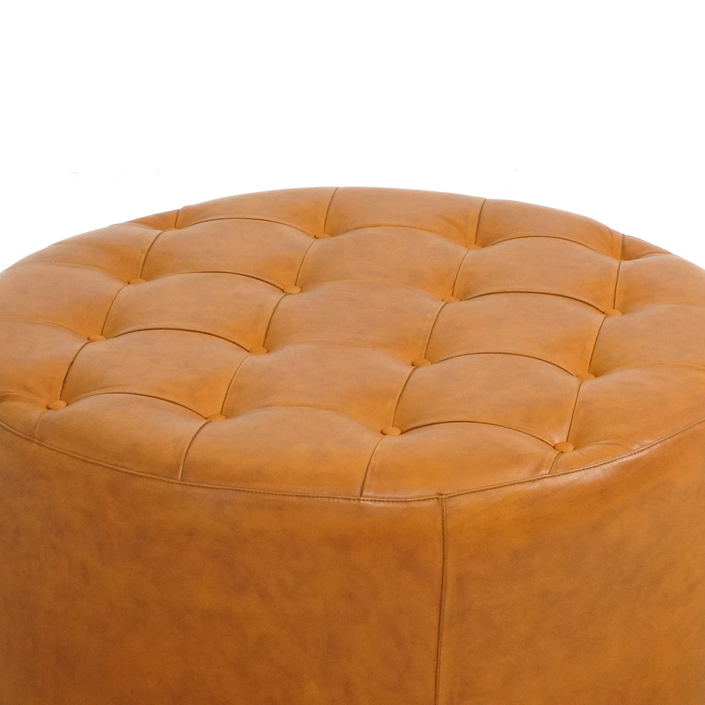 Seletar Tan Leather Ottoman