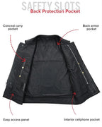 Sharp Shooter Men's Motorcycle Leather Vest