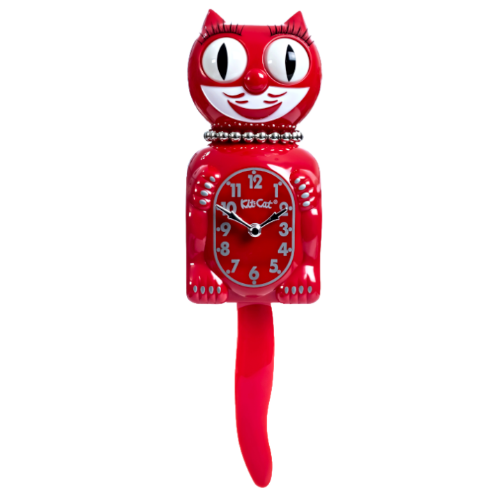 Retired Retro Red Lady Kitchen Edition Kit-Cat Klock