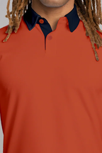 Short Sleeve Polo Contrast // Orange Navy
