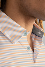 Short Sleeve Polo Stripe // Grey Orange