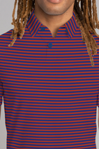 Short Sleeve Polo Stripe // Red Blue