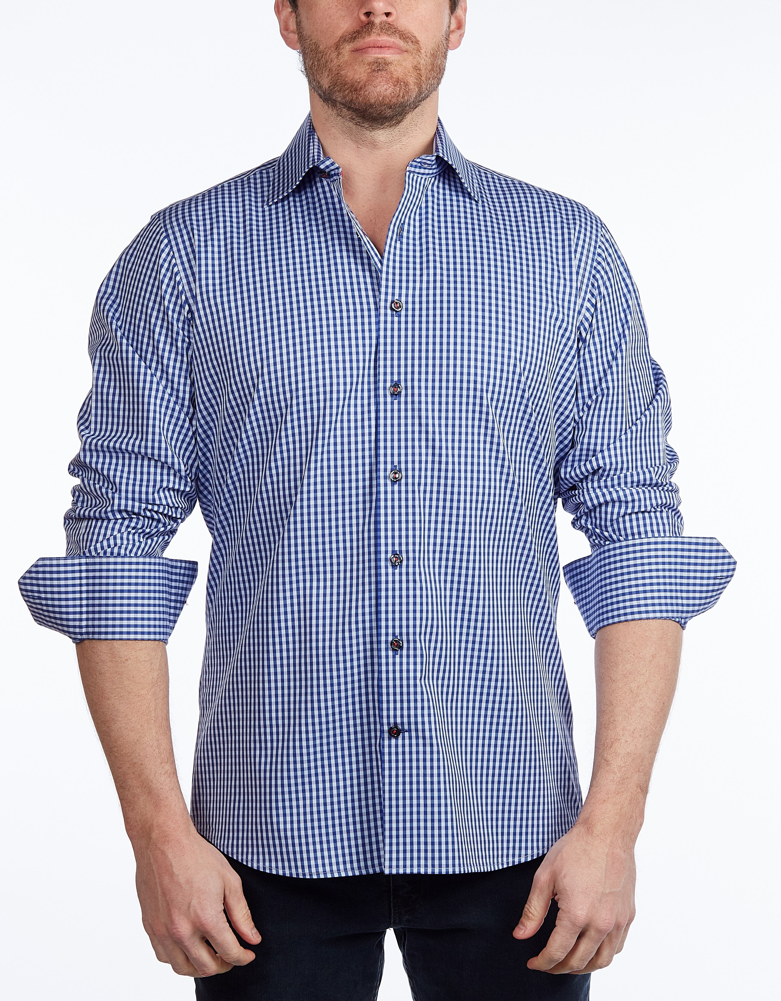 Signature Shirt //  - Contemporary Fit - contrast  trimming - final sale - Size Small