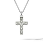 Chevron Cross Pendant - Silver