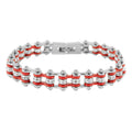 SK2001  Mini Size Two Tone Silver Red With White Crystal