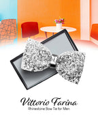 Vittorio Farina Men's Rhinestone Bow Tie in Gift Box