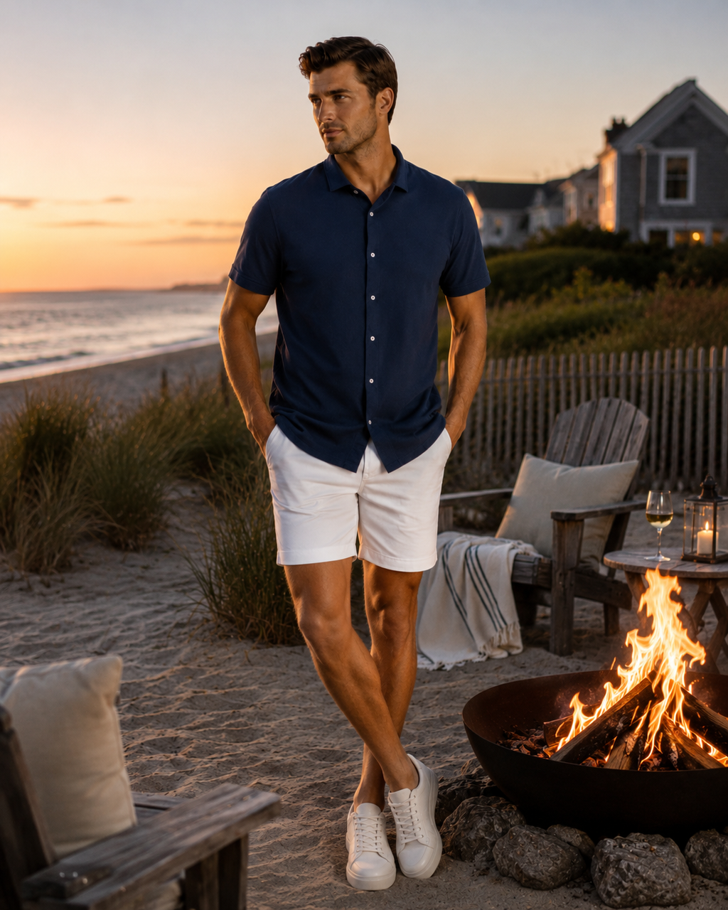 Cinqo 'Single Shot' Short Sleeve Shirt - Blue Night