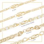 14K Gold Filled Anklet Diamond Cut Mariner Chain Anklet 10" Women Jewelry