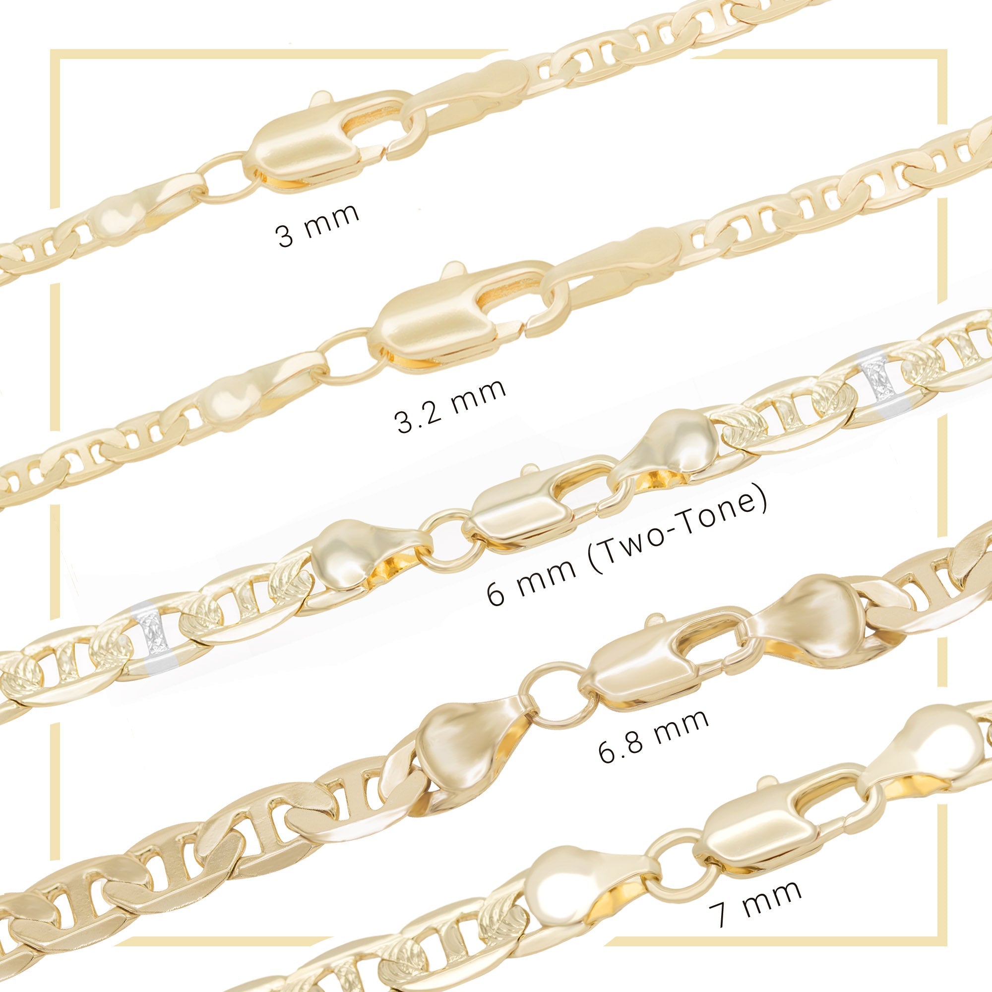 14K Gold Filled Anklet Diamond Cut Mariner Chain Anklet 10" Women Jewelry