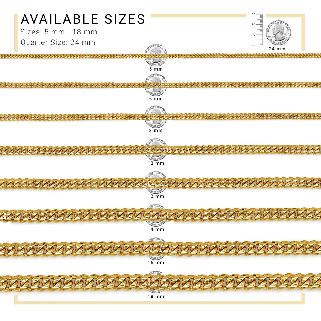 Cuban Link Chain 14K Gold Plated Curb Bracelet 8.5" Stainless Steel Men Jewelry