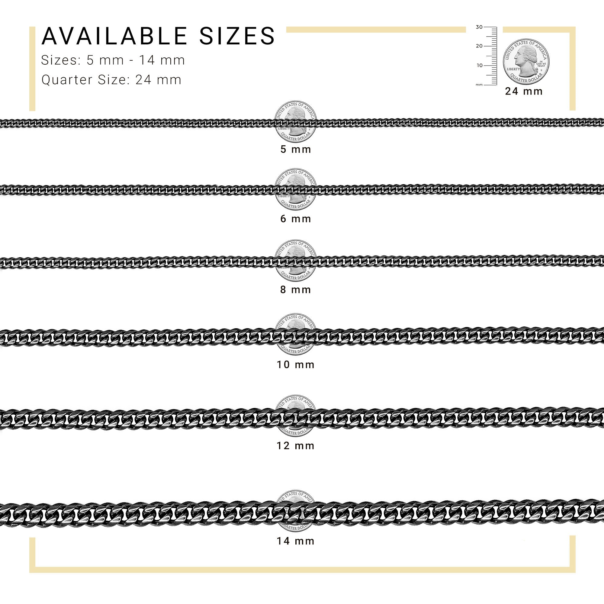 Black Cuban Link Chain Necklace 30" Bracelet 8.5" Stainless Steel Set For Men