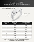 Rectangle Silver Signet Rings (Polished)