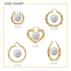 Bamboo Hoop Earrings 14K Gold Plated Women Jewelry 50 mm