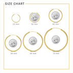 14K Gold Plated Hoop Women Earrings 2 mm 25 - 70 mm