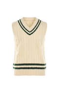 Fedeli Merino Wool V-Neck Varsity Sweater Vest