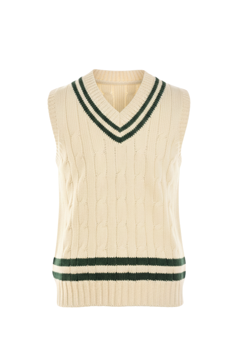 Fedeli Merino Wool V-Neck Varsity Sweater Vest