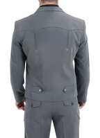 Men's Charcoal Western Suit 2-Piece - Cowboy Suit with Western Yoke & Pearl Snaps