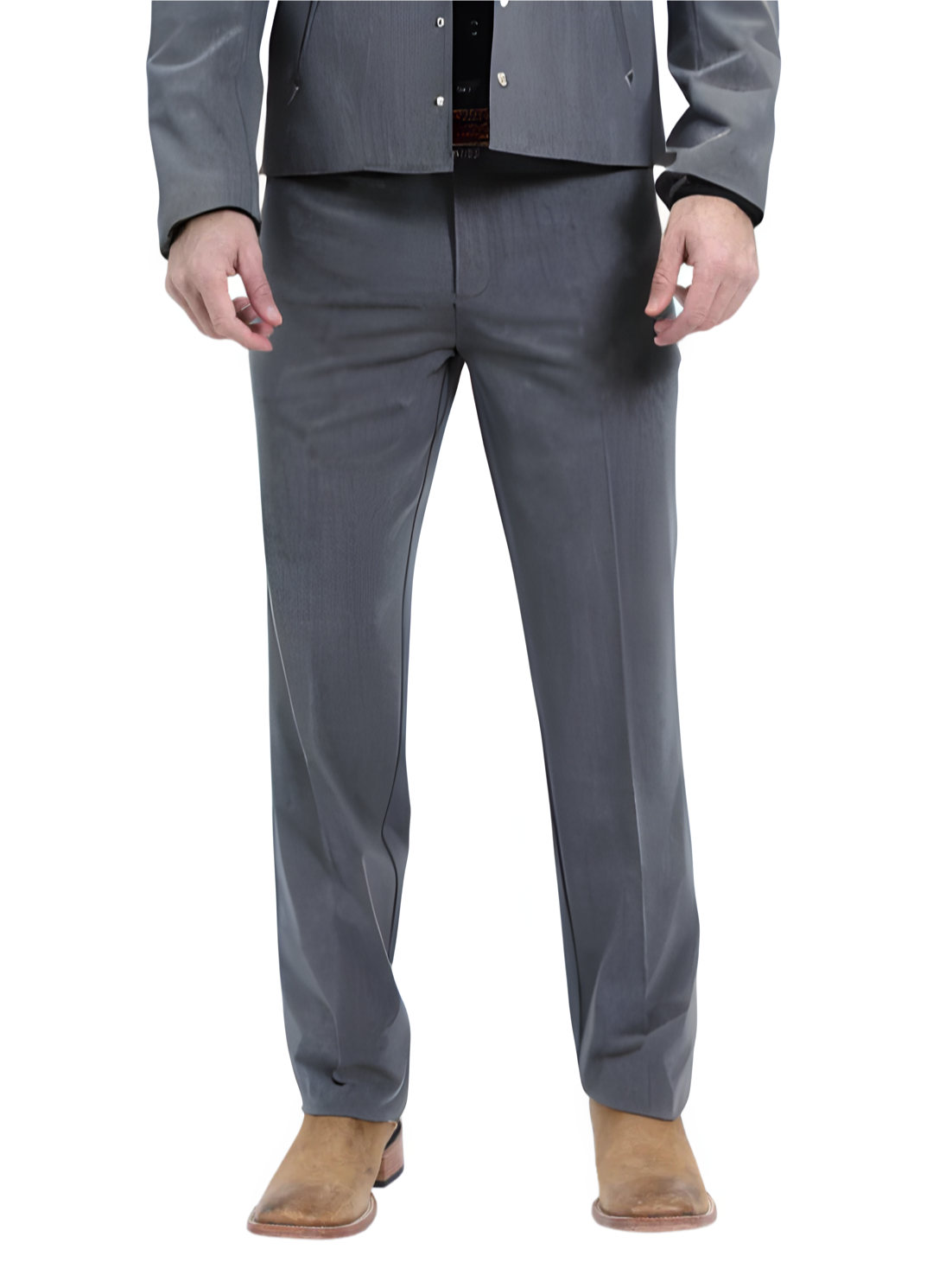 Men's Charcoal Western Suit 2-Piece - Cowboy Suit with Western Yoke & Pearl Snaps