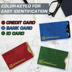 RFID Blocking Credit Card Sleeves - Leather Look 8 Pack