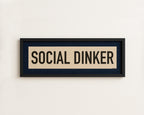 Framed Social Dinker Pickleball Art Scroll Sign