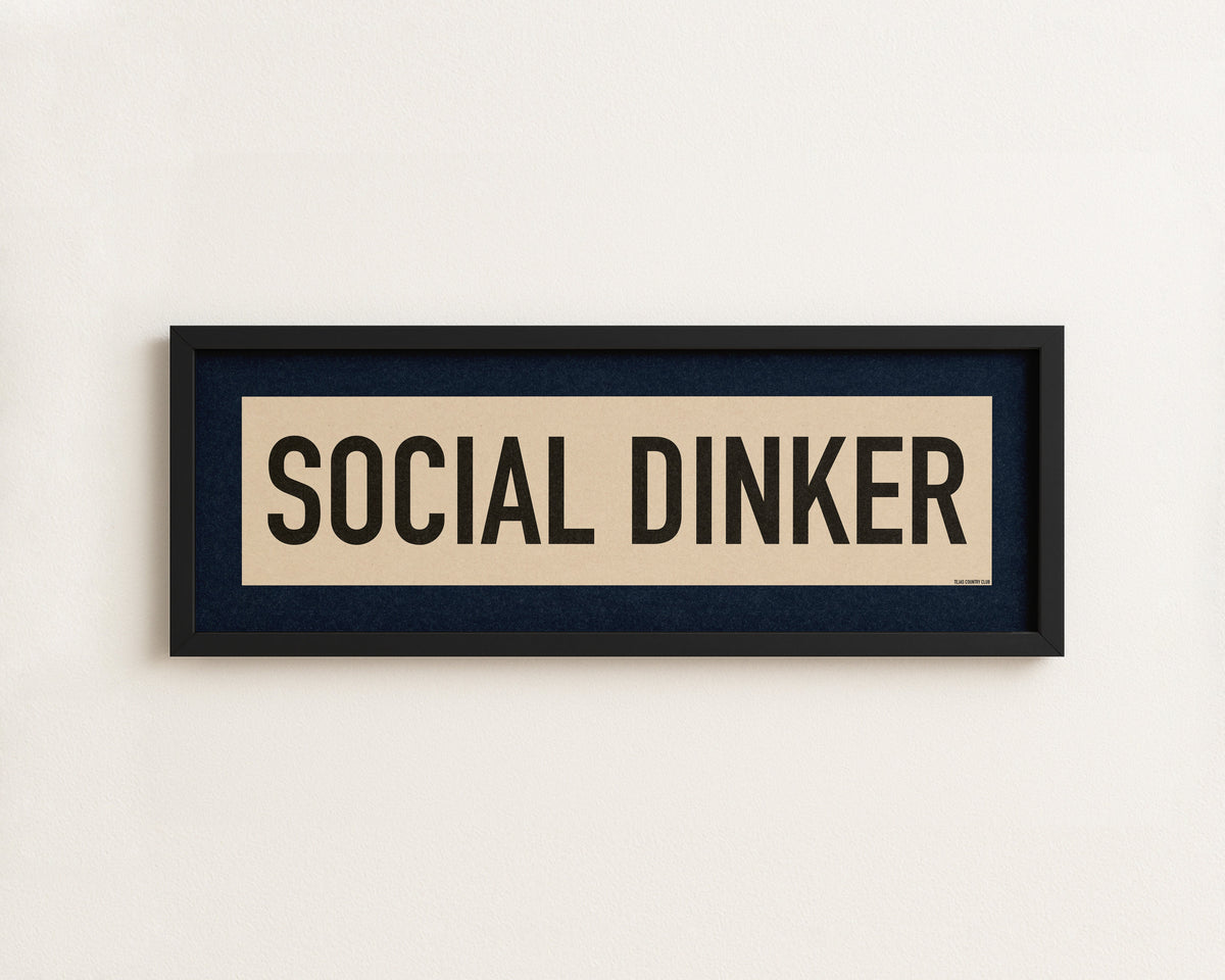Framed Social Dinker Pickleball Art Scroll Sign