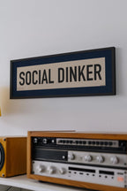 Framed Social Dinker Pickleball Art Scroll Sign