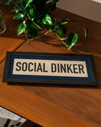 Framed Social Dinker Pickleball Art Scroll Sign