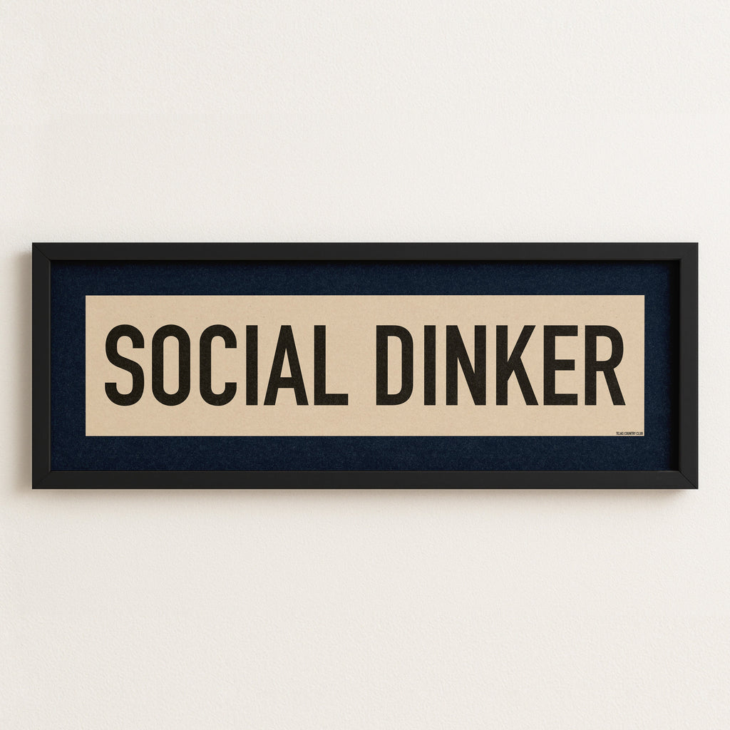 Framed Social Dinker Pickleball Art Scroll Sign