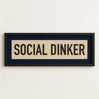 Framed Social Dinker Pickleball Art Scroll Sign