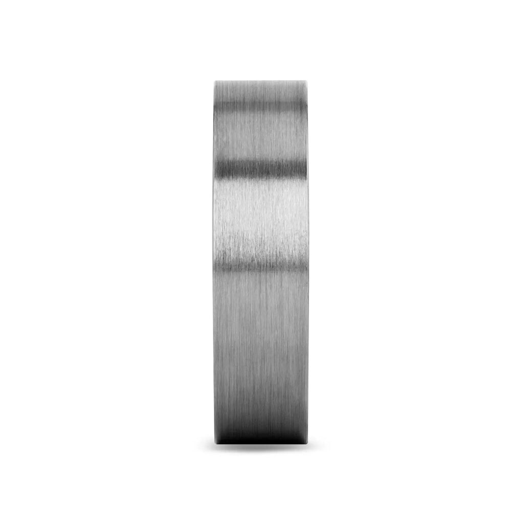 SOLAR Flat Profile Brushed Finish Men’s Titanium Wedding Band – 6mm & 8mm