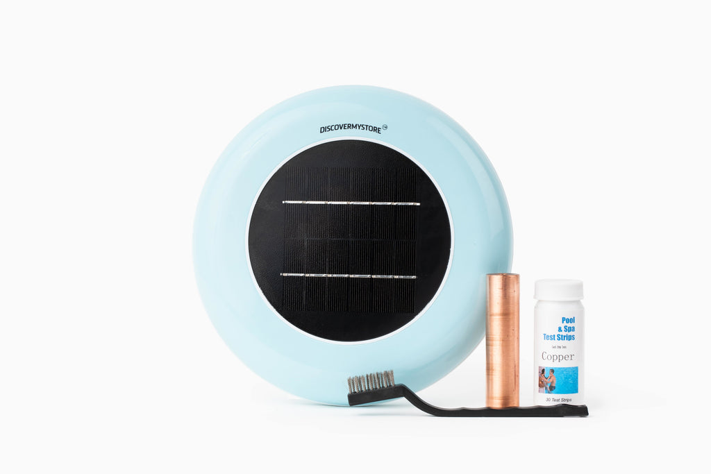 Solar Pool Ionizer for High Capacity Swimming Pools Reduces Chlorine
