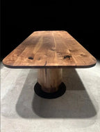 Solid Walnut Wood Edge Glued Dining Table With Wooden Tulip Legs