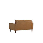 Soria Saddle Brown Top-Grain Leather Loveseat