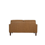 Soria Saddle Brown Top-Grain Leather Loveseat