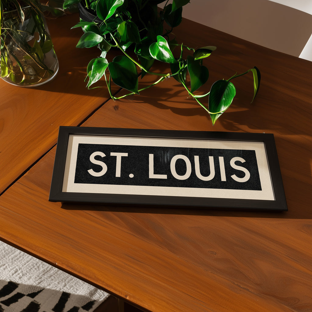 Framed St. Louis Missouri Bus Scroll
