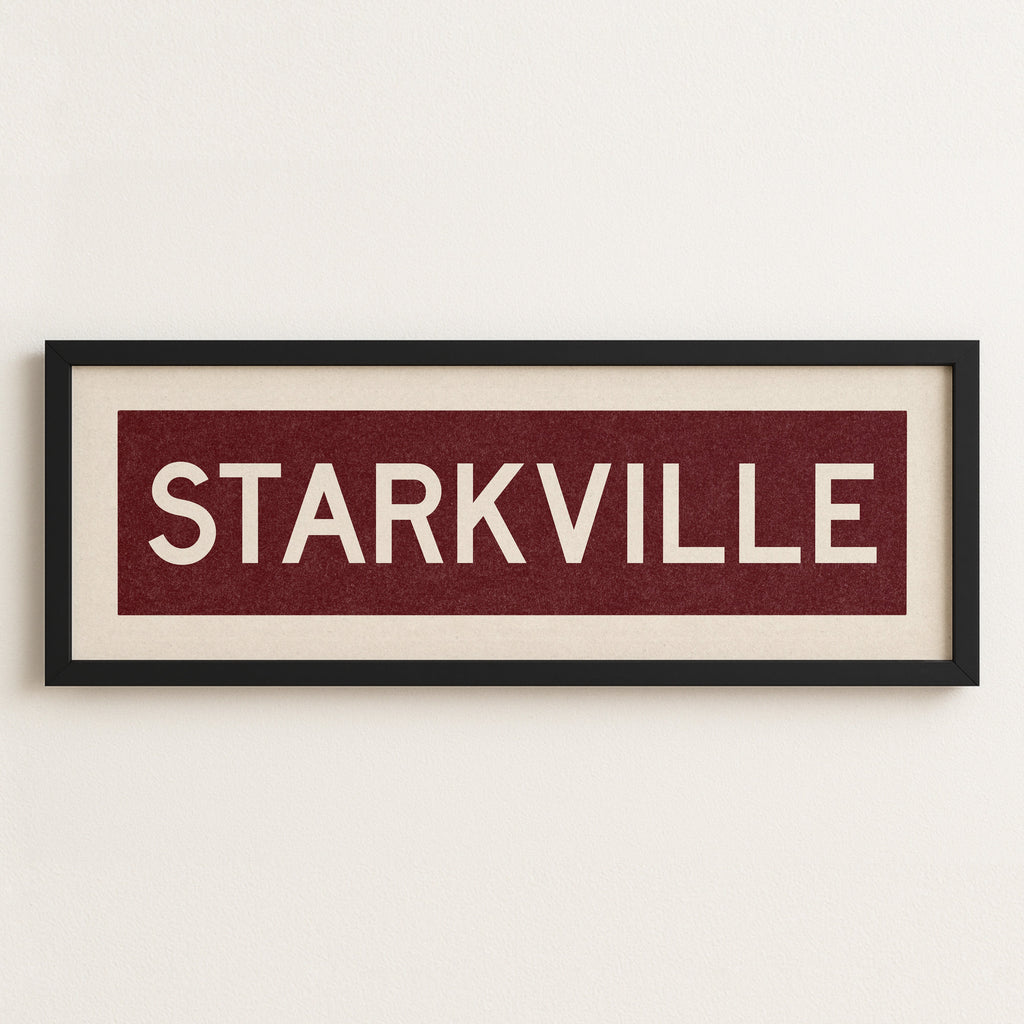 Framed Starkville Maroon Bus Scroll