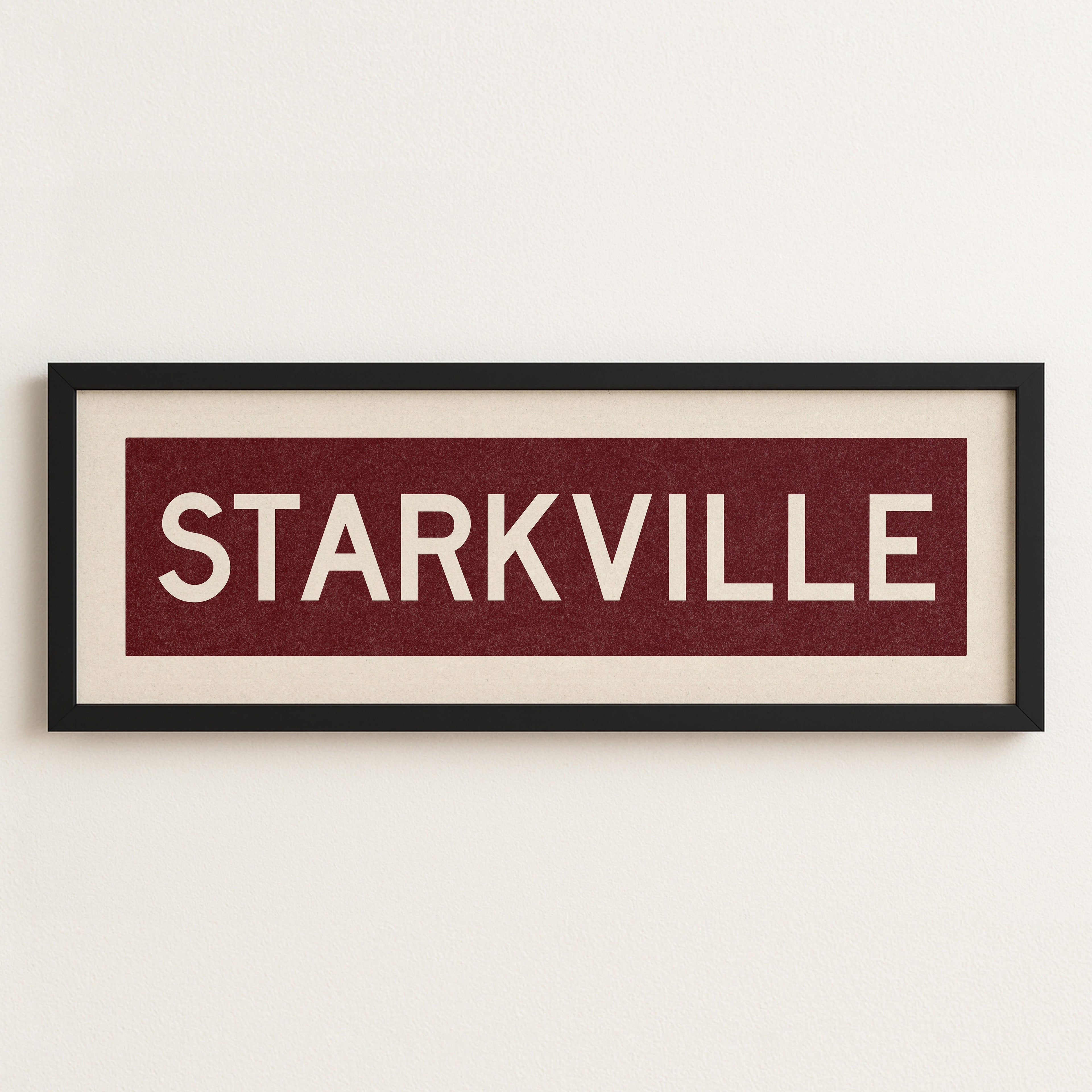 Framed Starkville Maroon Bus Scroll