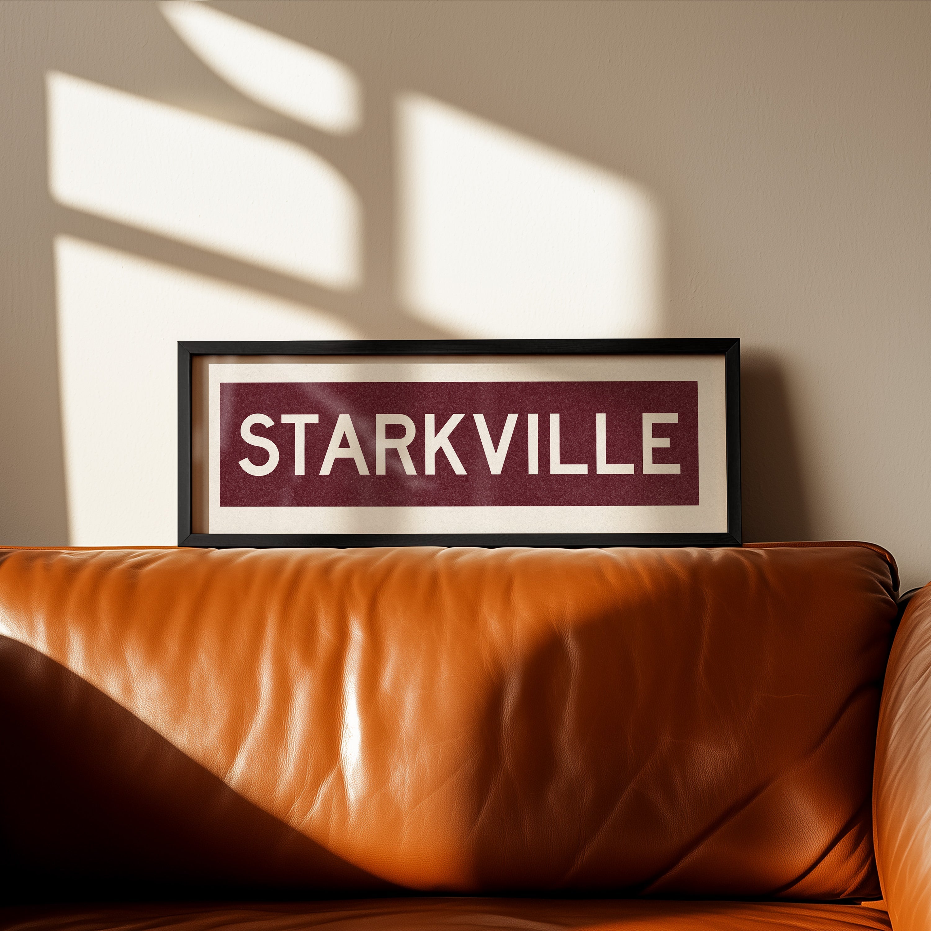 Framed Starkville Maroon Bus Scroll
